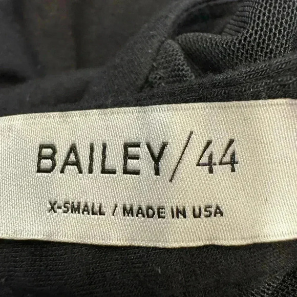 Bailey/44 black top with sheer cap sleeves and Sheer V-Front insert zip back XS - Picture 10 of 11